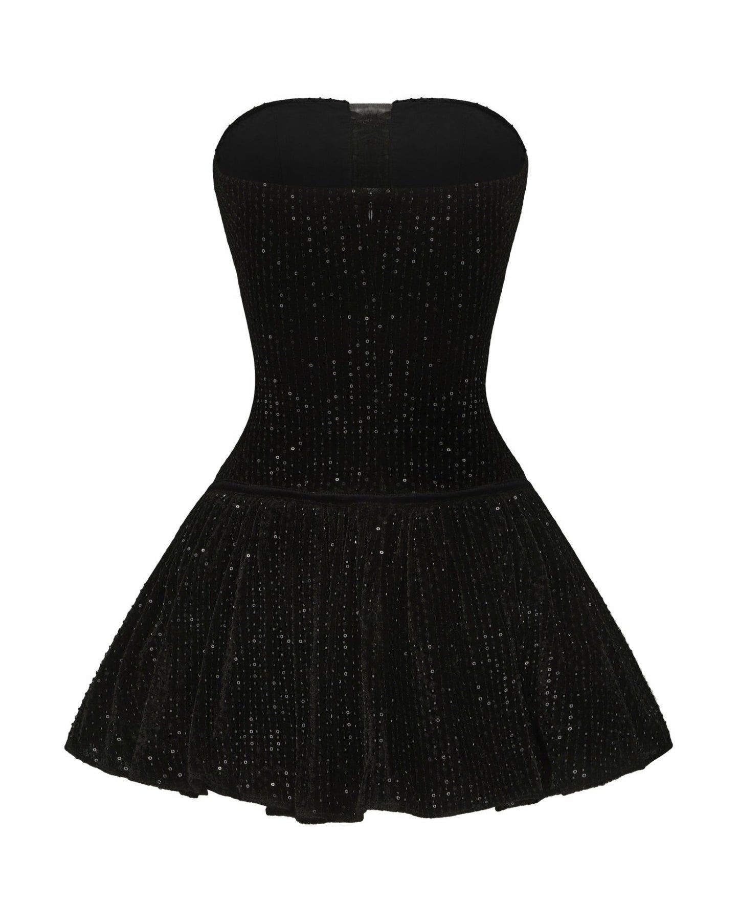 Nana Jacqueline Audrey Sparkle Velvet Mini Dress: Black Mini Dress for Cocktail Party Black