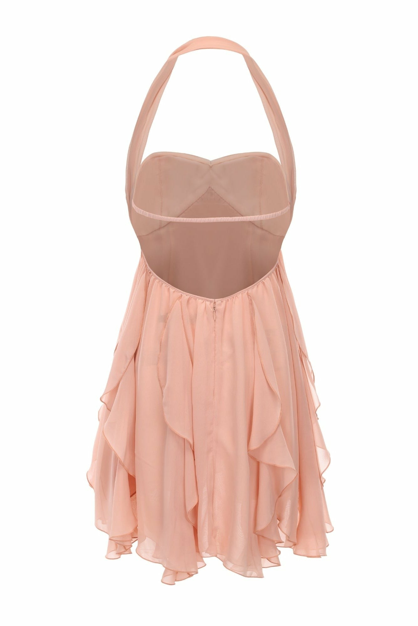 Nana Jacqueline Arabella Dress: Peach Mini Dress for Garden Party Peach