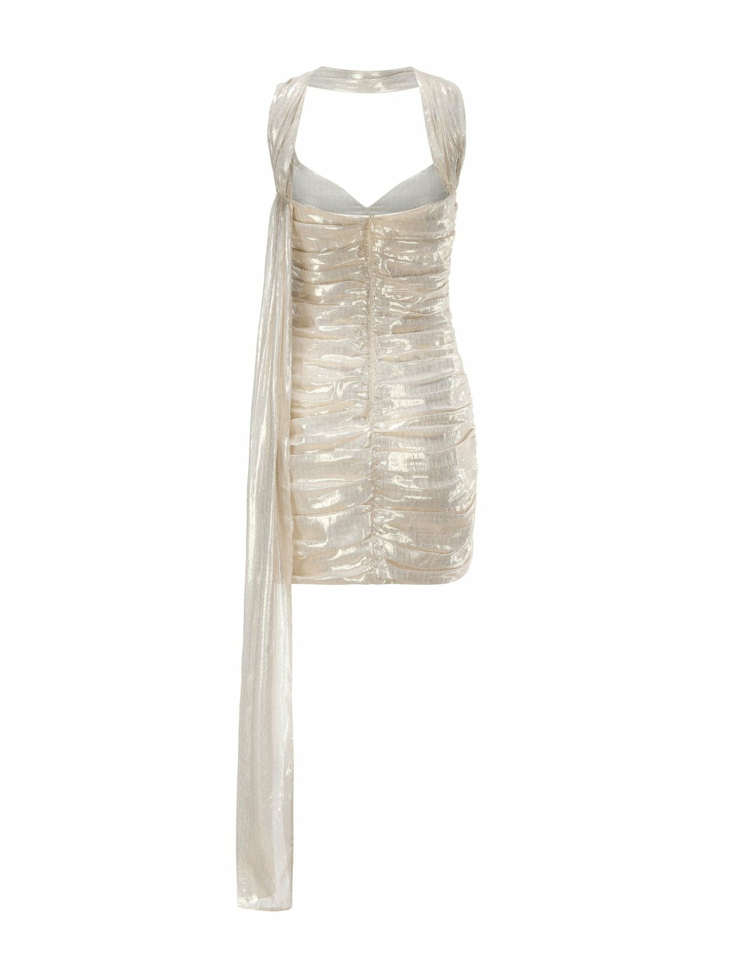 Nana Jacqueline Tess Dress: Gold Mini Dress for Cocktail Party Gold