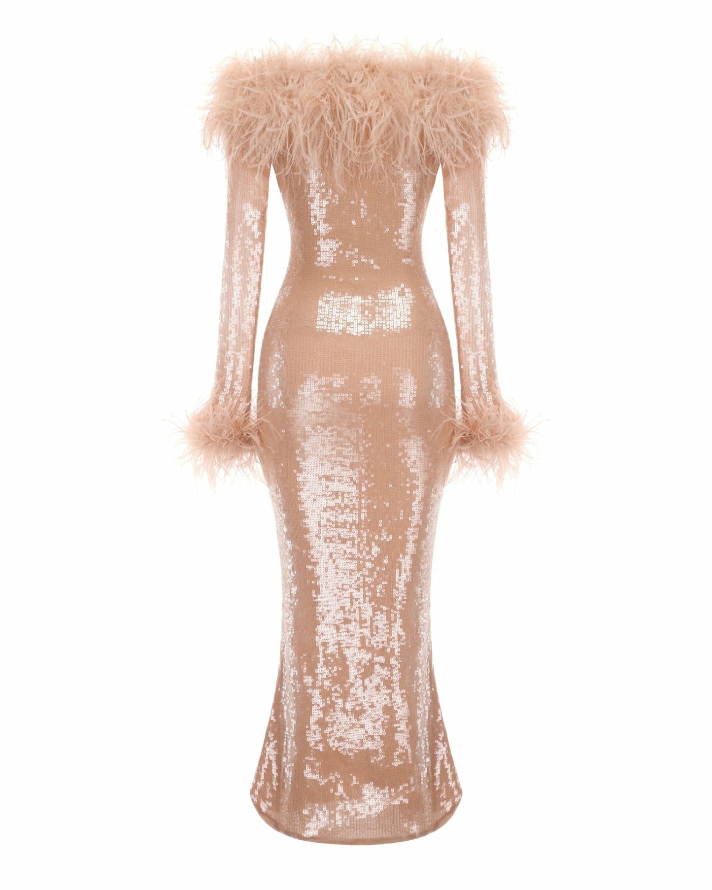 Nana Jacqueline Neva Sequin Maxi Dress: Nude Maxi Dress for Formal Event Nude