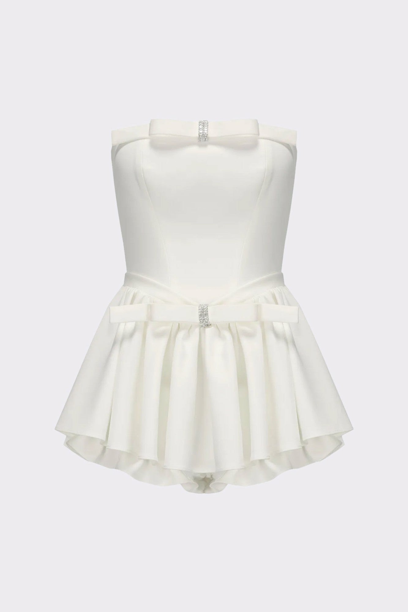 Nana Jacqueline Giselle Bow Jumpsuit: White Jumpsuit for Engagement Party White