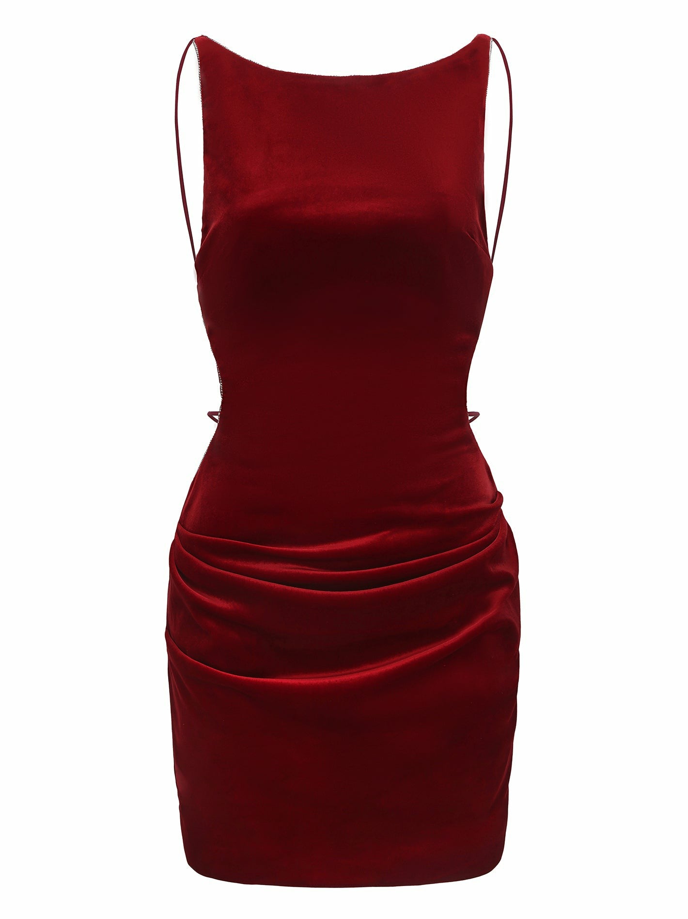 Nana Jacqueline Lucia Velvet Dress: Red Mini Dress for Cocktail Party Red