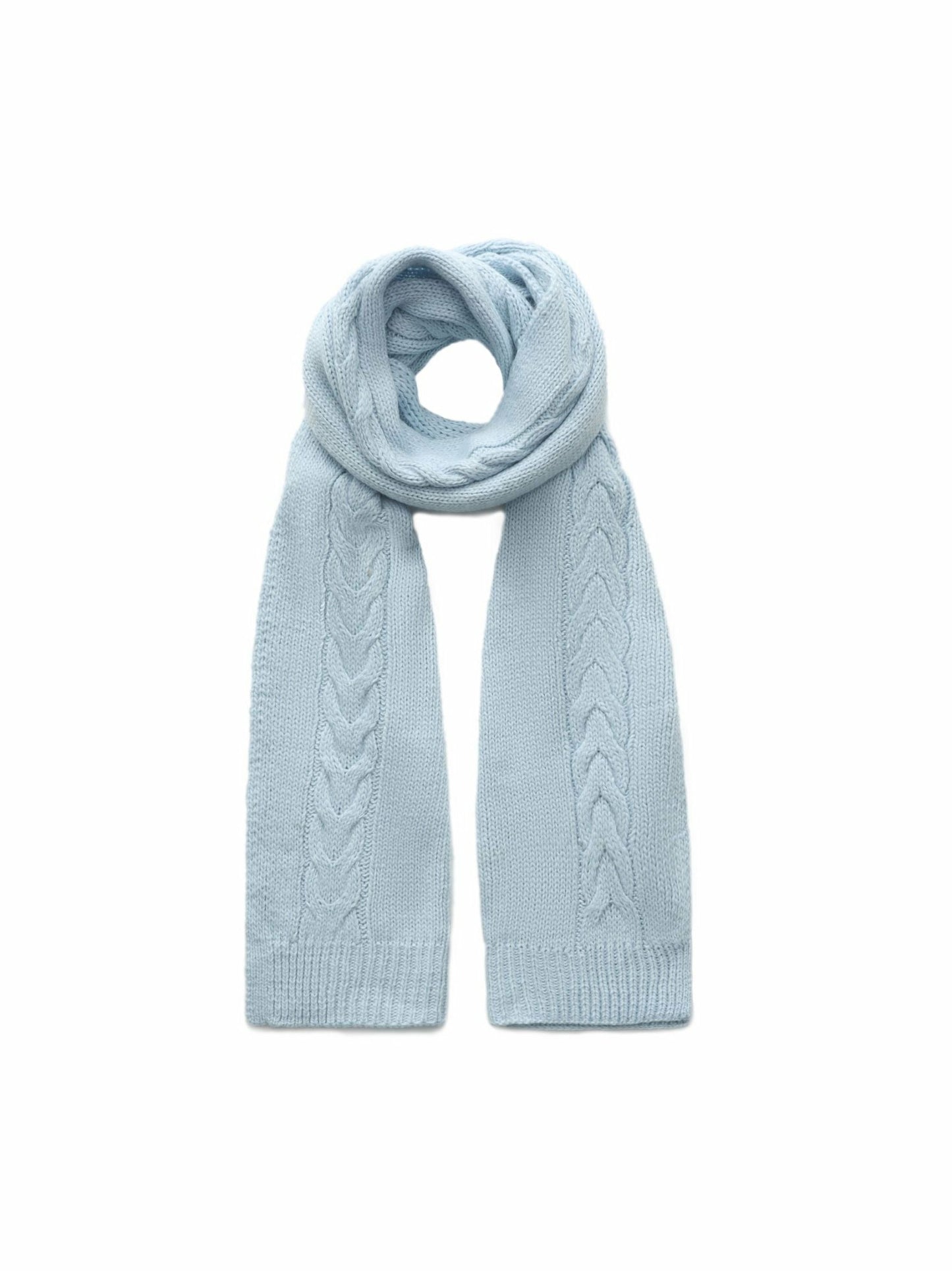 Nana Jacqueline Addison Coat + Scarf Set: Blue Knit Set for Resort Brunch Blue