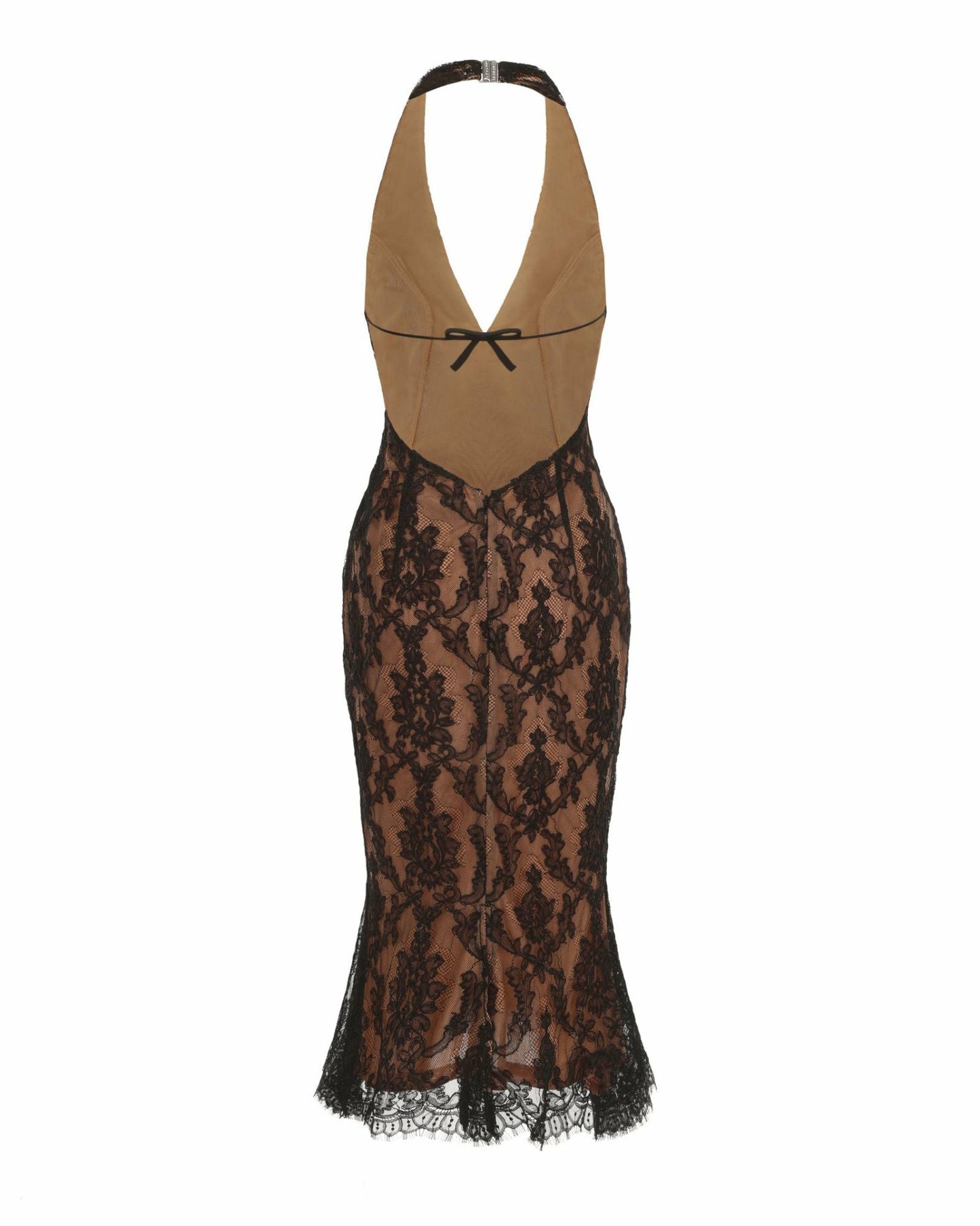 Nana Jacqueline Lace Black Midi Dress for Cocktail Party Black