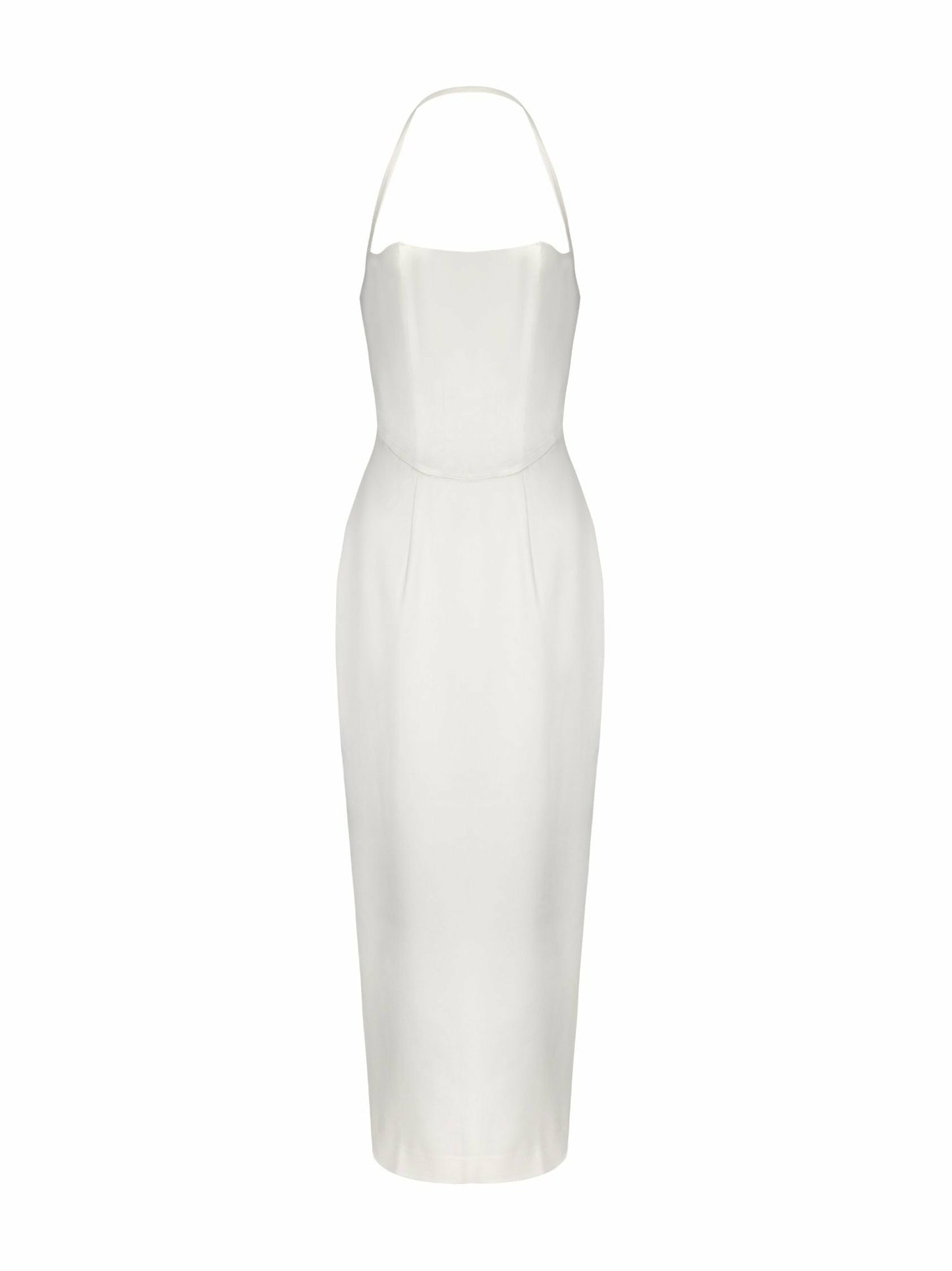 Nana Jacqueline Serena Dress: White Midi Dress for Rehearsal Dinner White