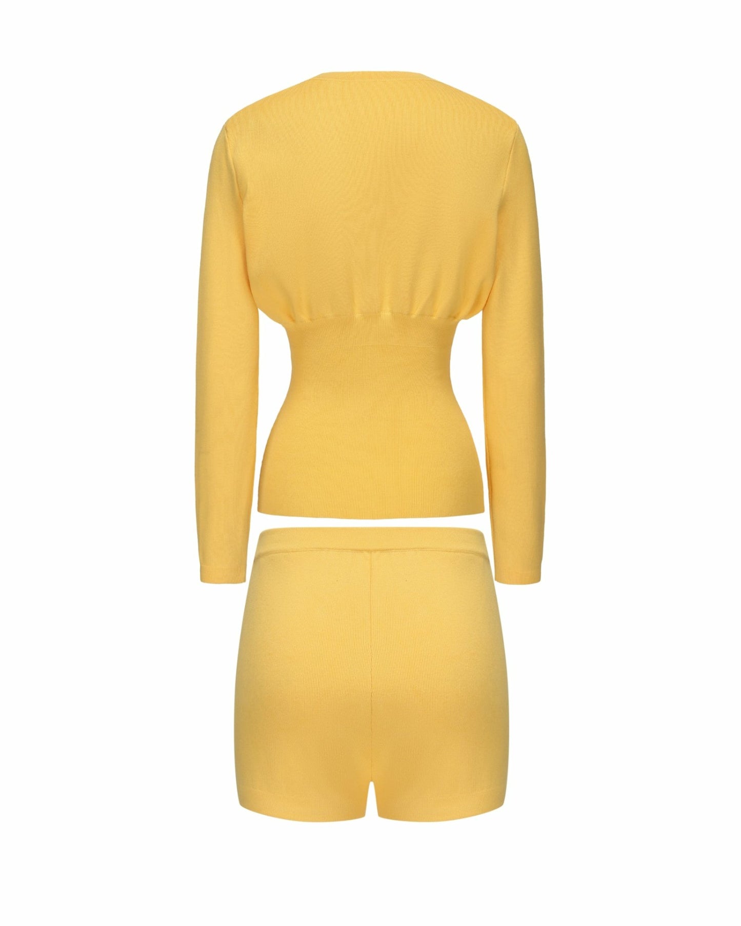 Nana Jacqueline Naomi Knit Set: Yellow Knit Set for Resort Brunch Yellow