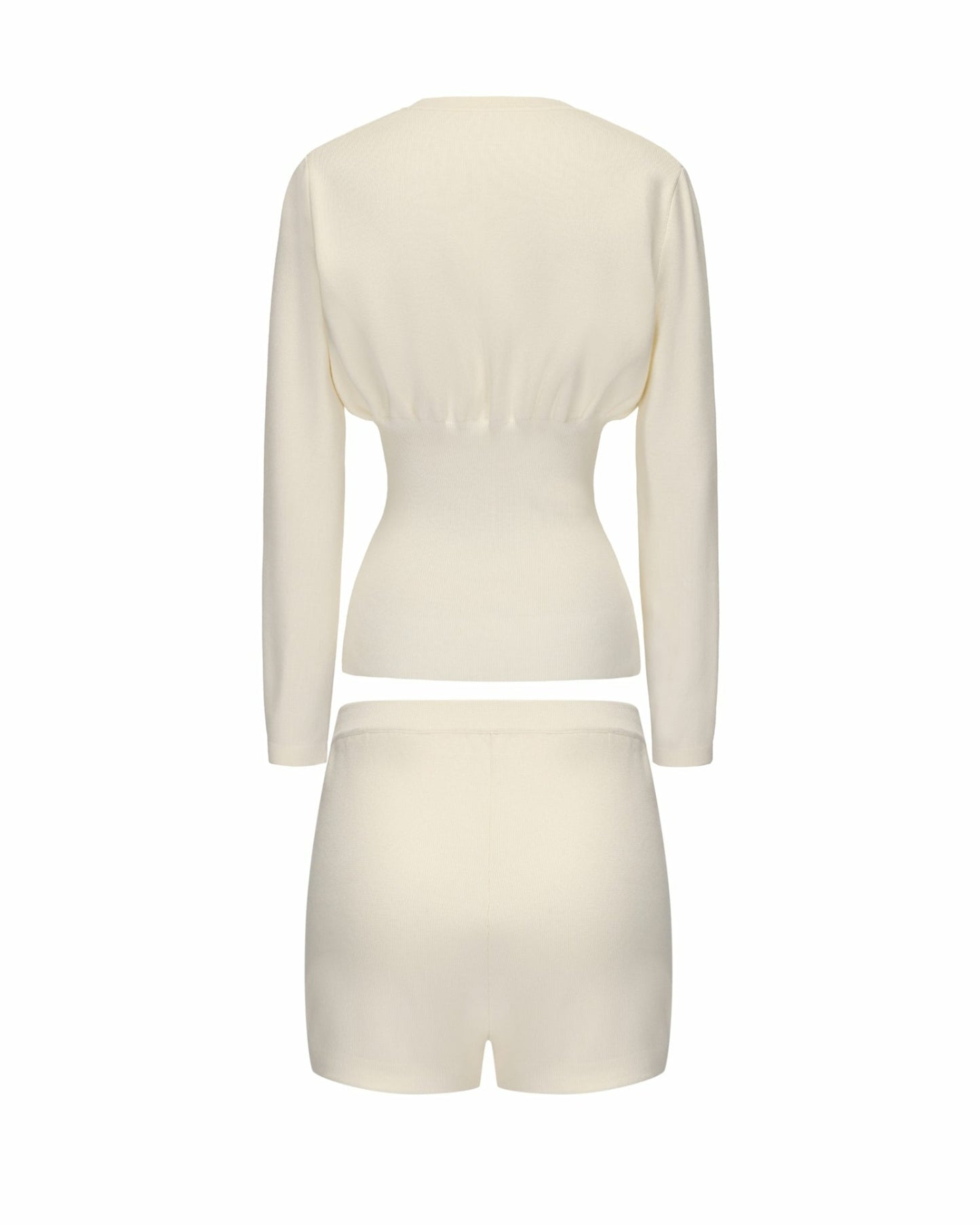 Nana Jacqueline Naomi Knit Set: White Knit Set for Resort Brunch White
