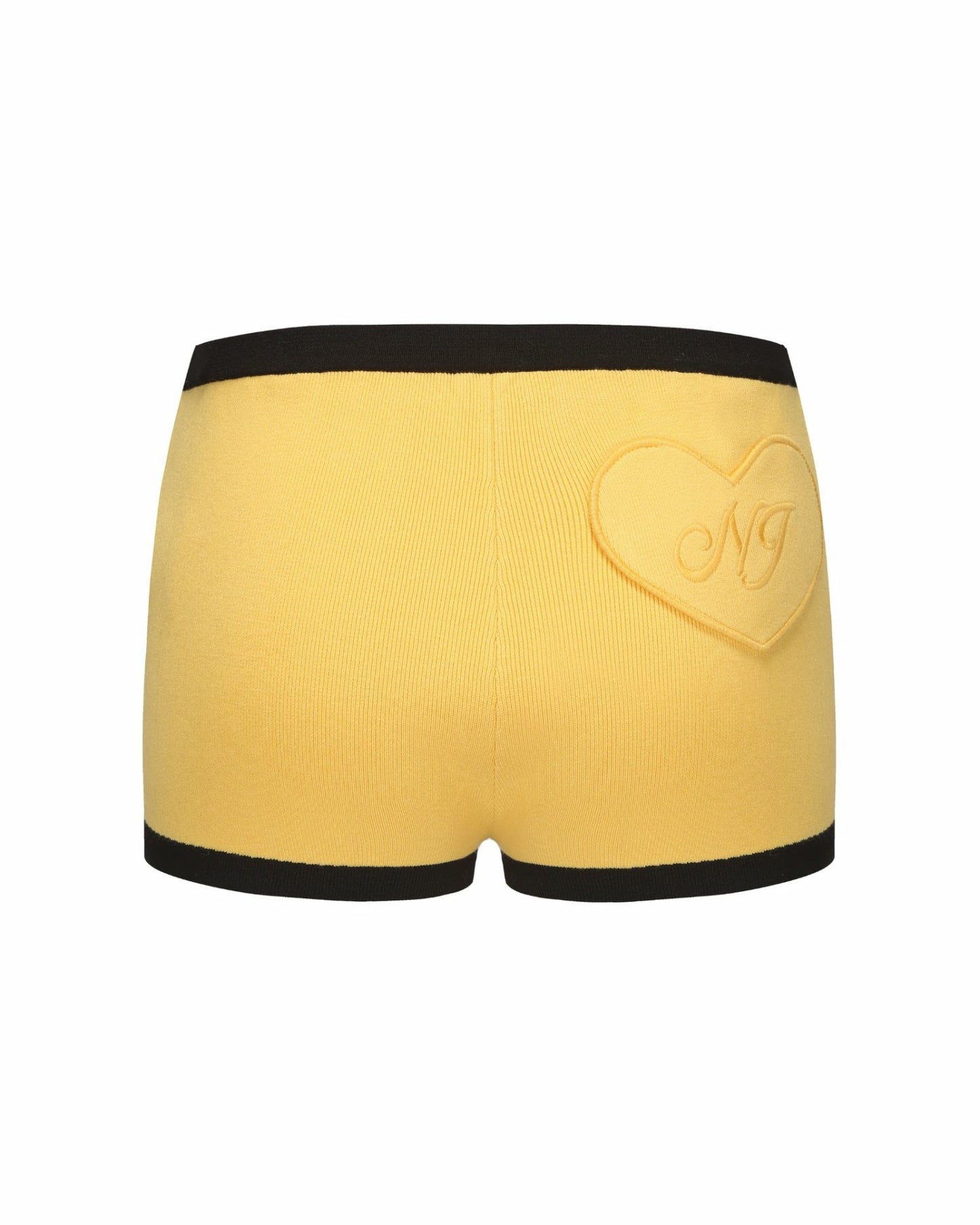 Nana Jacqueline Eliza Knit Shorts: Yellow Knit Shorts for Resort Brunch Yellow