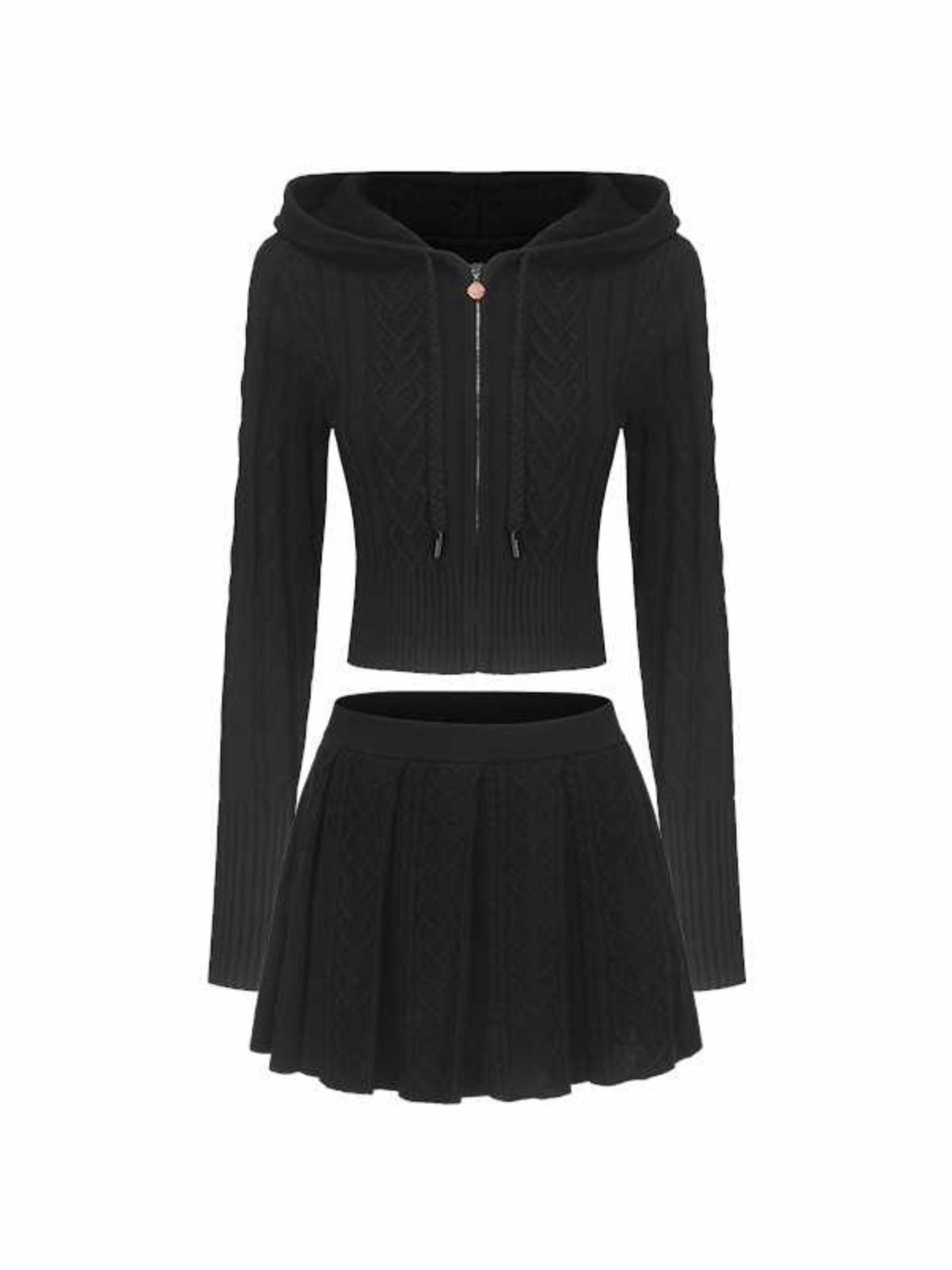 Nana Jacqueline Jailina Knit Set: Black Knit Set for Brunch Black