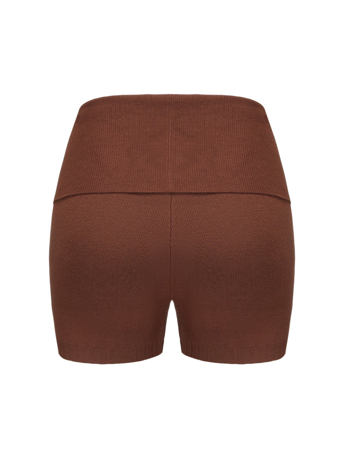 Nana Jacqueline Holly Shorts: Brown Knit Shorts for Resort Outfit Brown