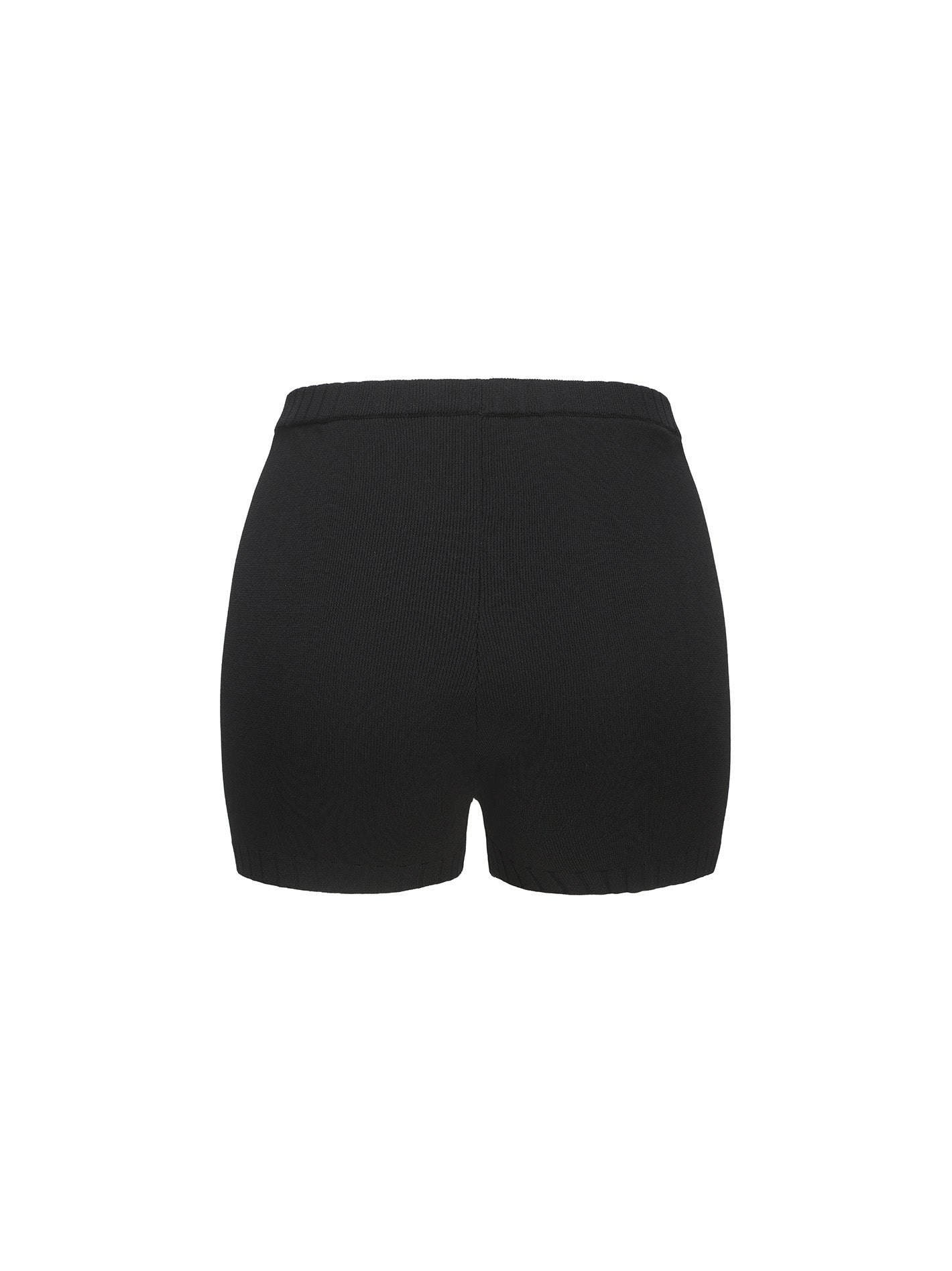 Nana Jacqueline Kennedy Knit Shorts: Black Knit Shorts for Resort Vacation Black
