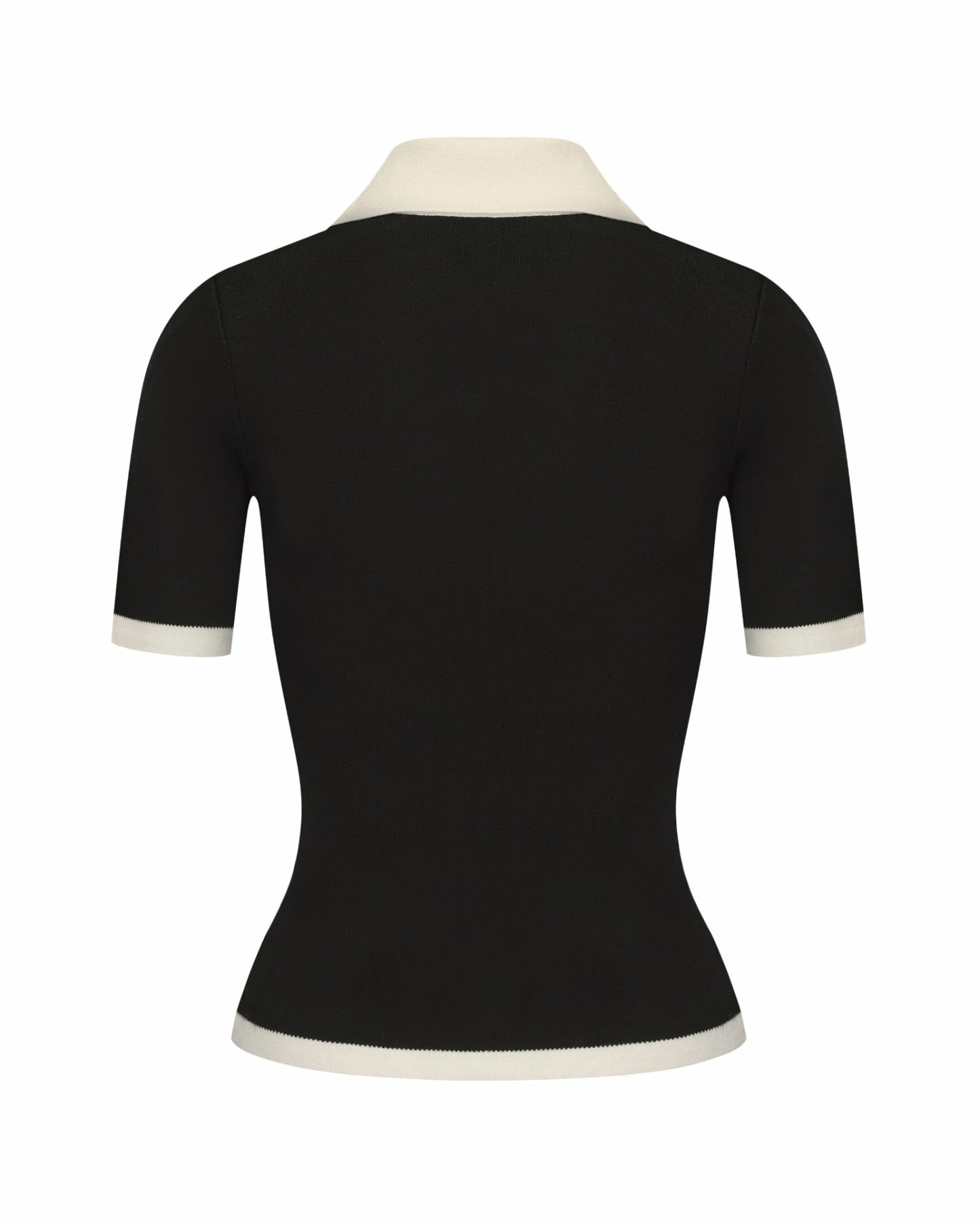 Nana Jacqueline Hazel Polo Top: Black Knit Top for Country Club Brunch Black