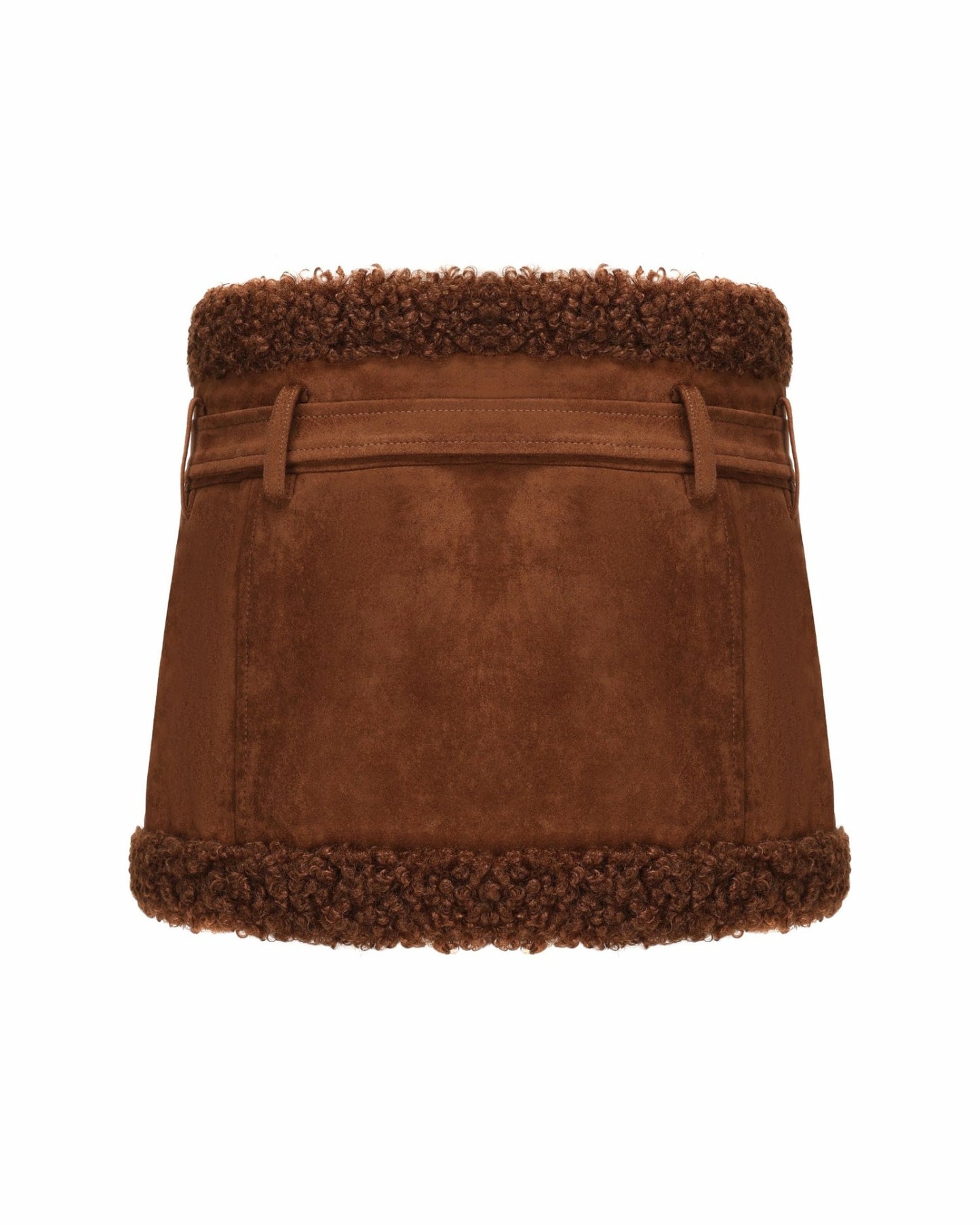 Nana Jacqueline Margo Suede Skirt: Brown Mini Skirt for Fall Brunch Brown