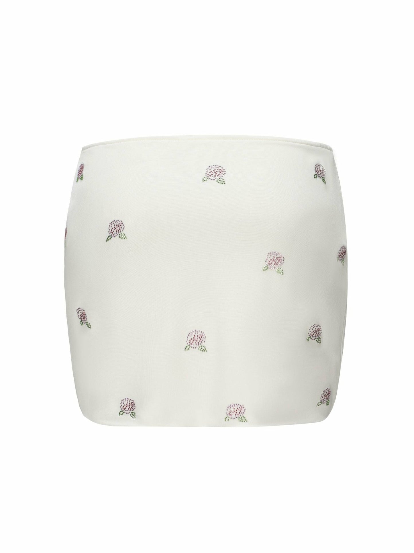 Nana Jacqueline Rosana Embroidered Skirt: White Mini Skirt for Bachelorette White