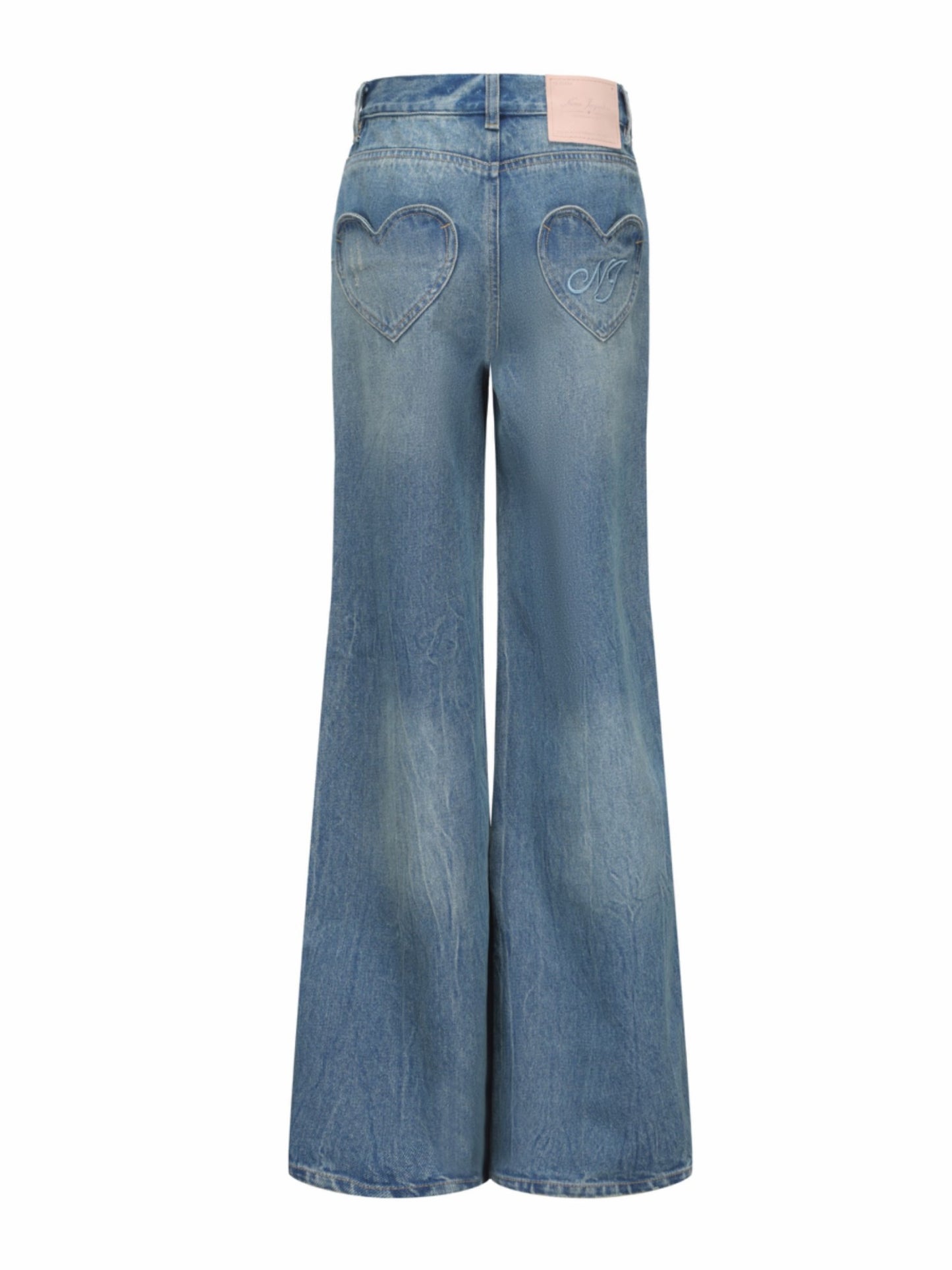 Nana Jacqueline Jamie Heart Wide-Leg Jeans: Denim Jeans for Casual Daytime Outfit Denim
