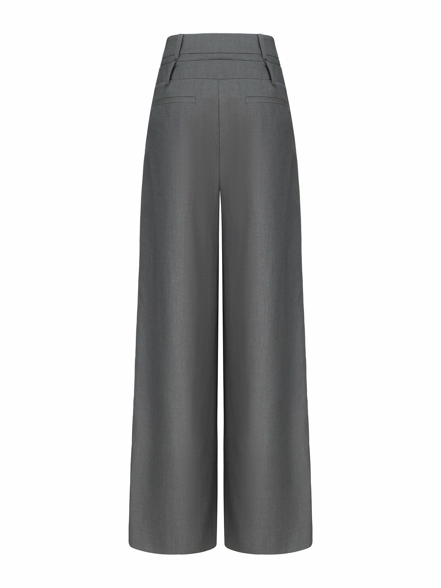 Nana Jacqueline Anna Pants: Grey Wide-Leg Pants for Workwear Grey