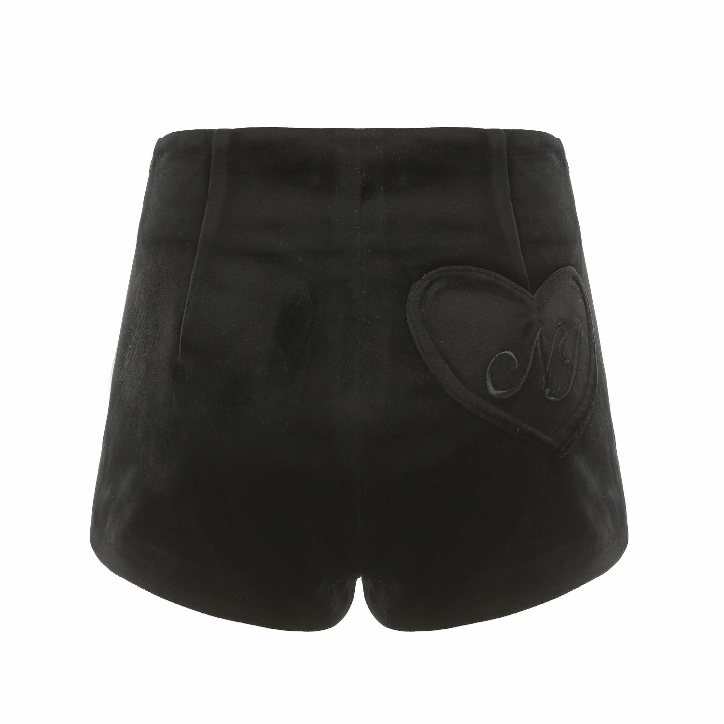 Nana Jacqueline Shay Shorts: Black Velvet Shorts for Cocktail Party Black