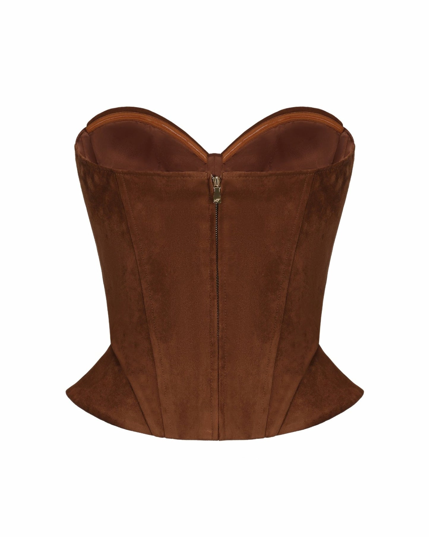Nana Jacqueline Sienna Suede Top: Brown Corset Top for Date Night Brown