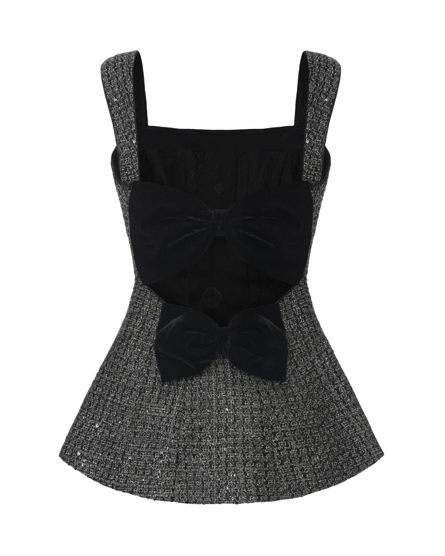 Nana Jacqueline Anabella Bow Top: Black Silver Top for Cocktail Party Black & Silver