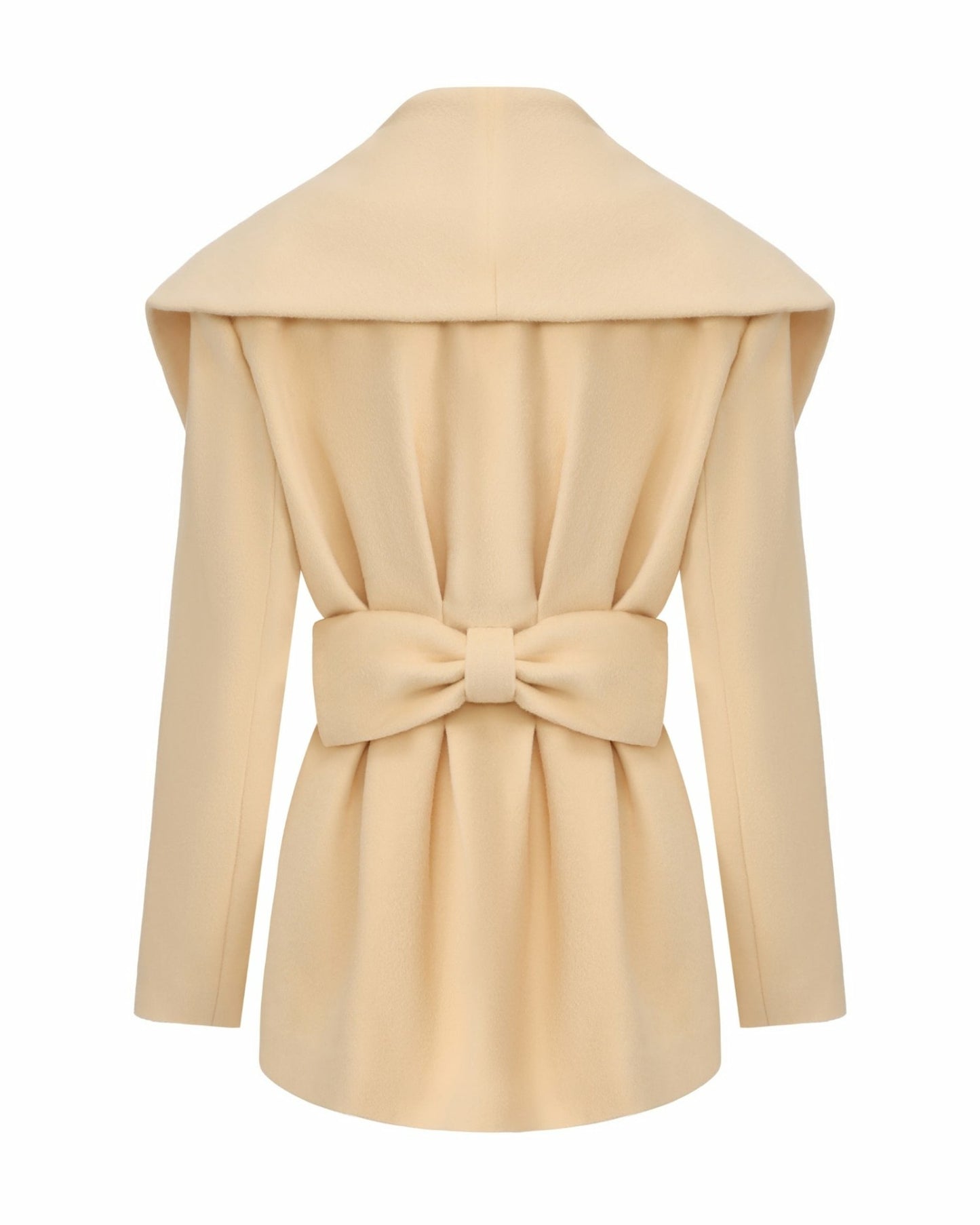 Nana Jacqueline Victoria Bow Coat: Yellow Wrap Coat for Daytime Events Yellow