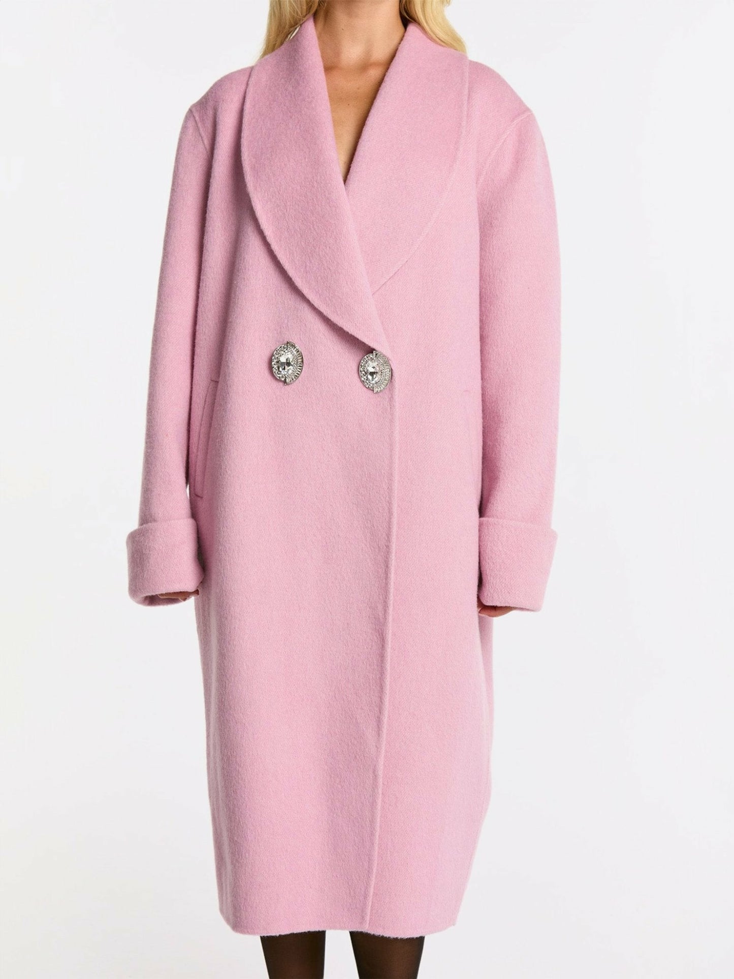 Nana Jacqueline Audrina Coat: Pink Coat for Winter Events Pink