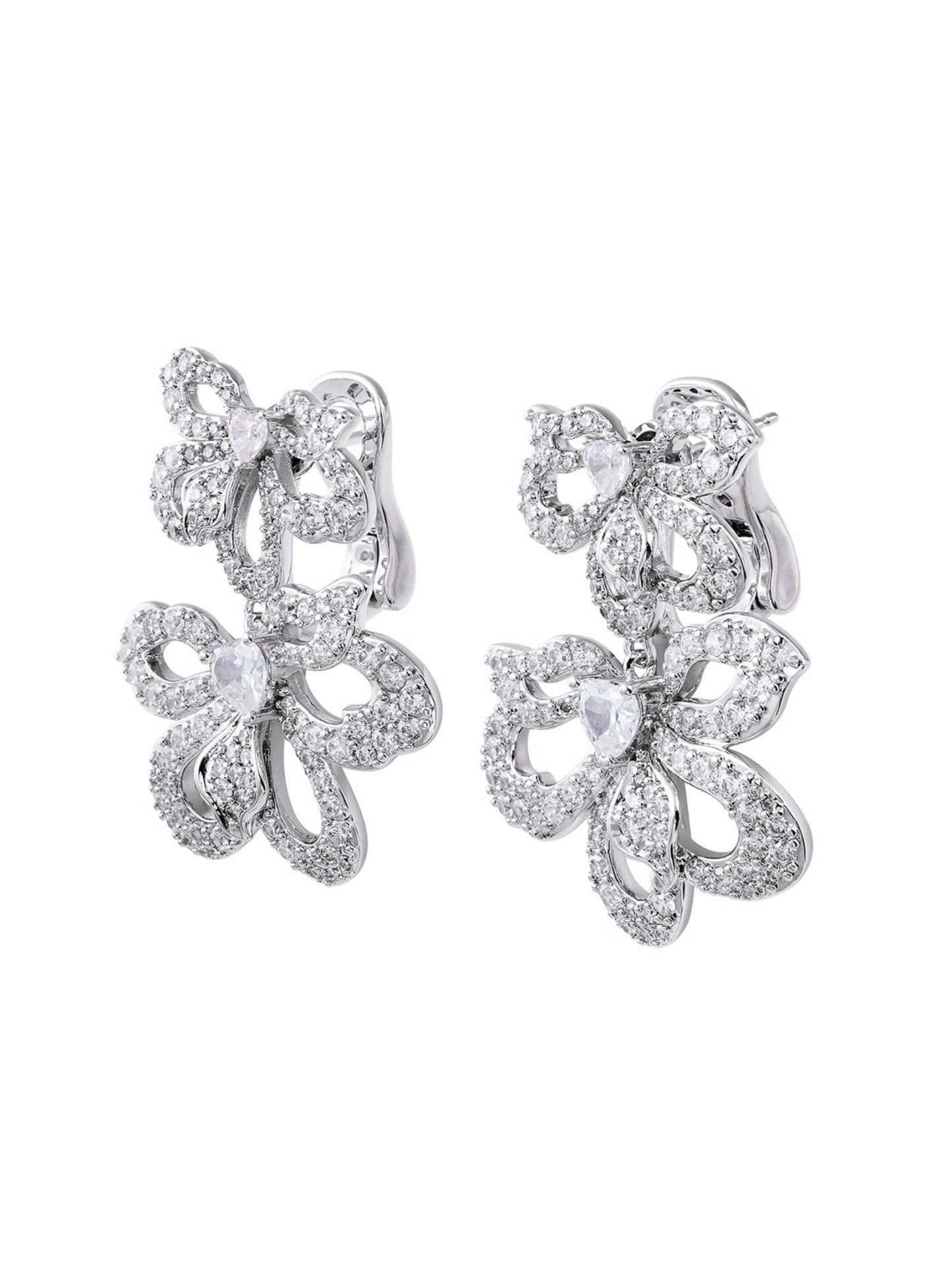 Nana Jacqueline Natalie Earrings: White Earrings for Bridal Shower White