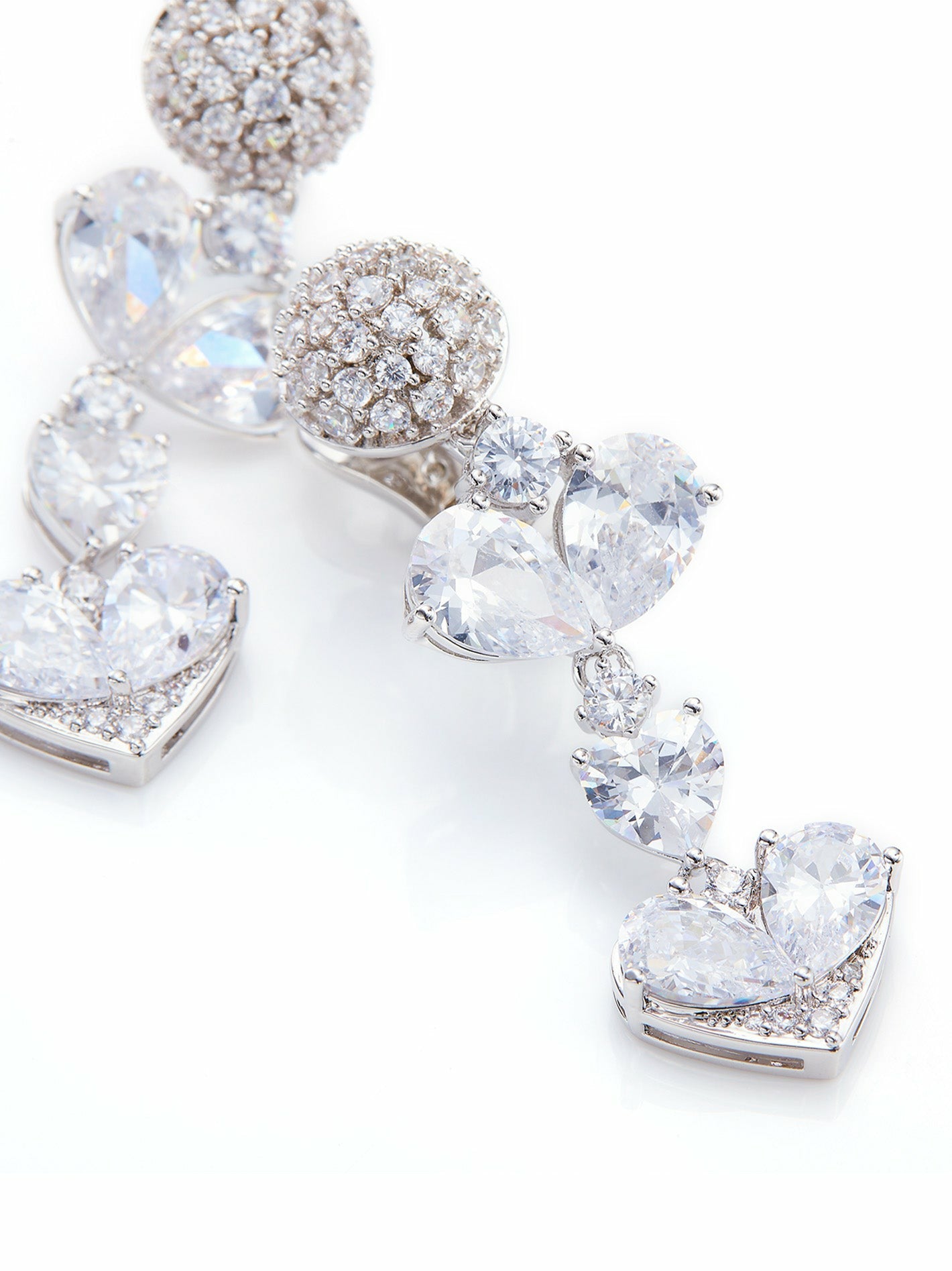 Nana Jacqueline Gigi Earrings: Silver Earrings for Bridal Shower White