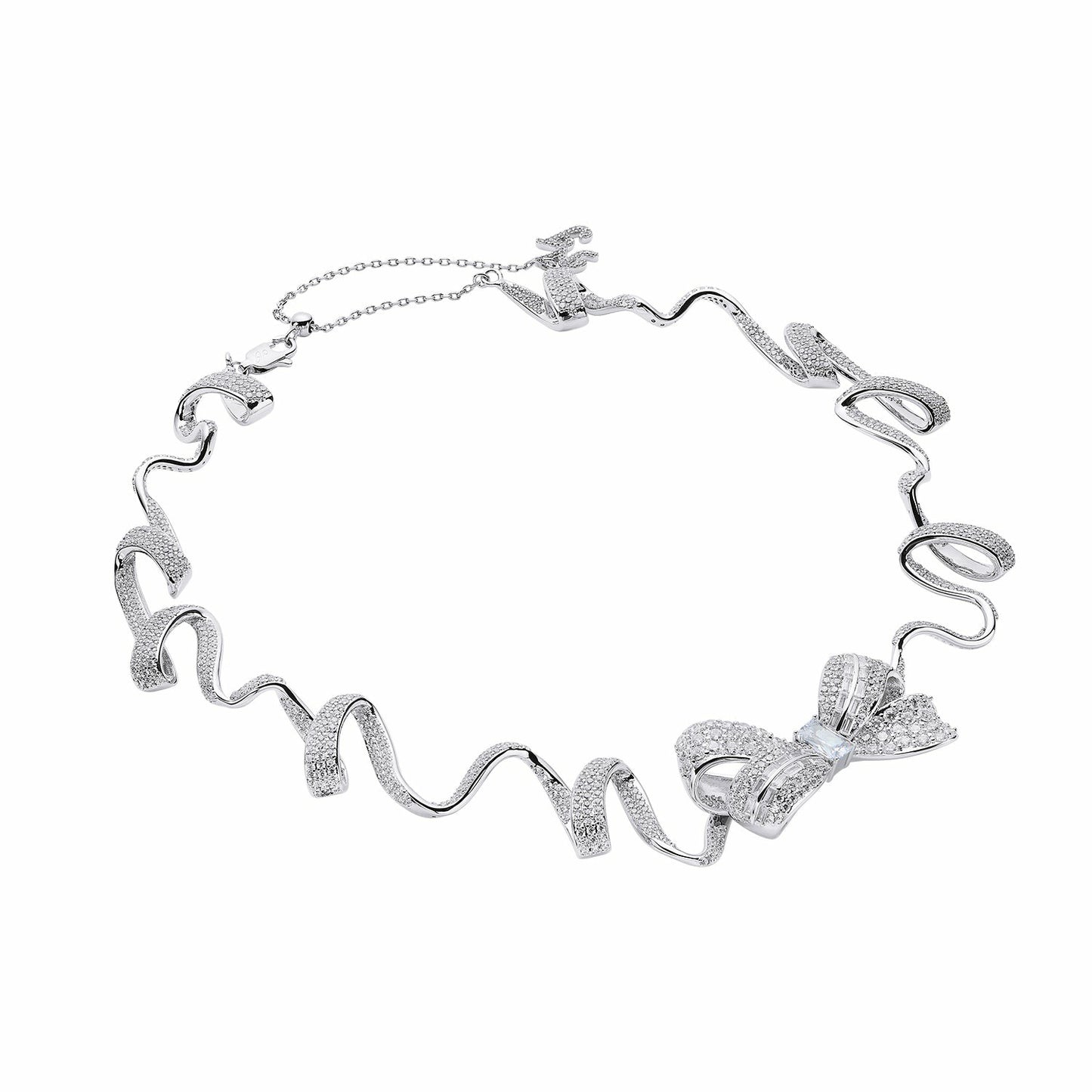 Nana Jacqueline Melanie Bow Necklace: White Necklace for Bridal Shower White