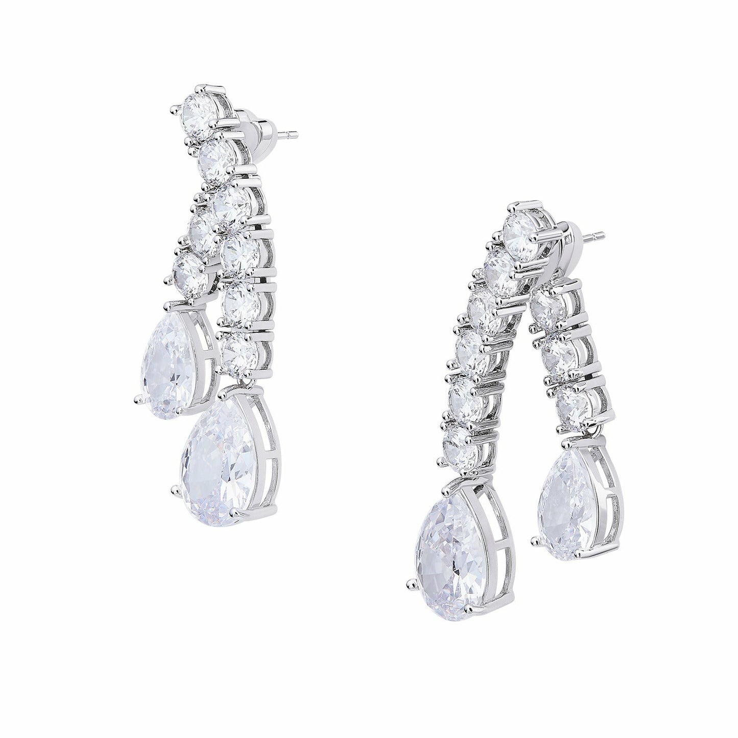 Nana Jacqueline Miah Earrings: Silver Earrings for Cocktail Party White