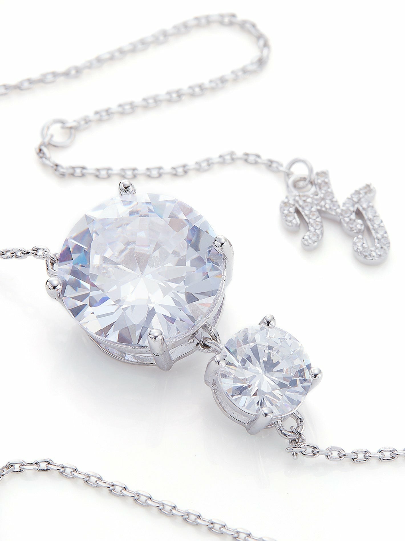 Nana Jacqueline Nadine Necklace: Silver Necklace for Wedding After-Party White
