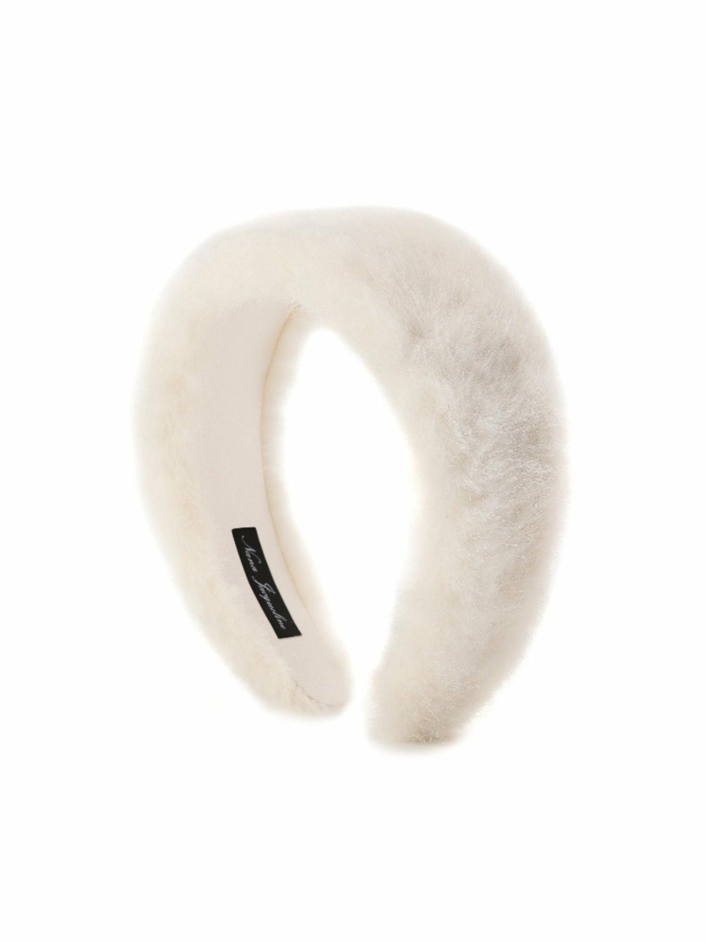 Nana Jacqueline Melanie Fur Headband: White Headband for Winter Party White