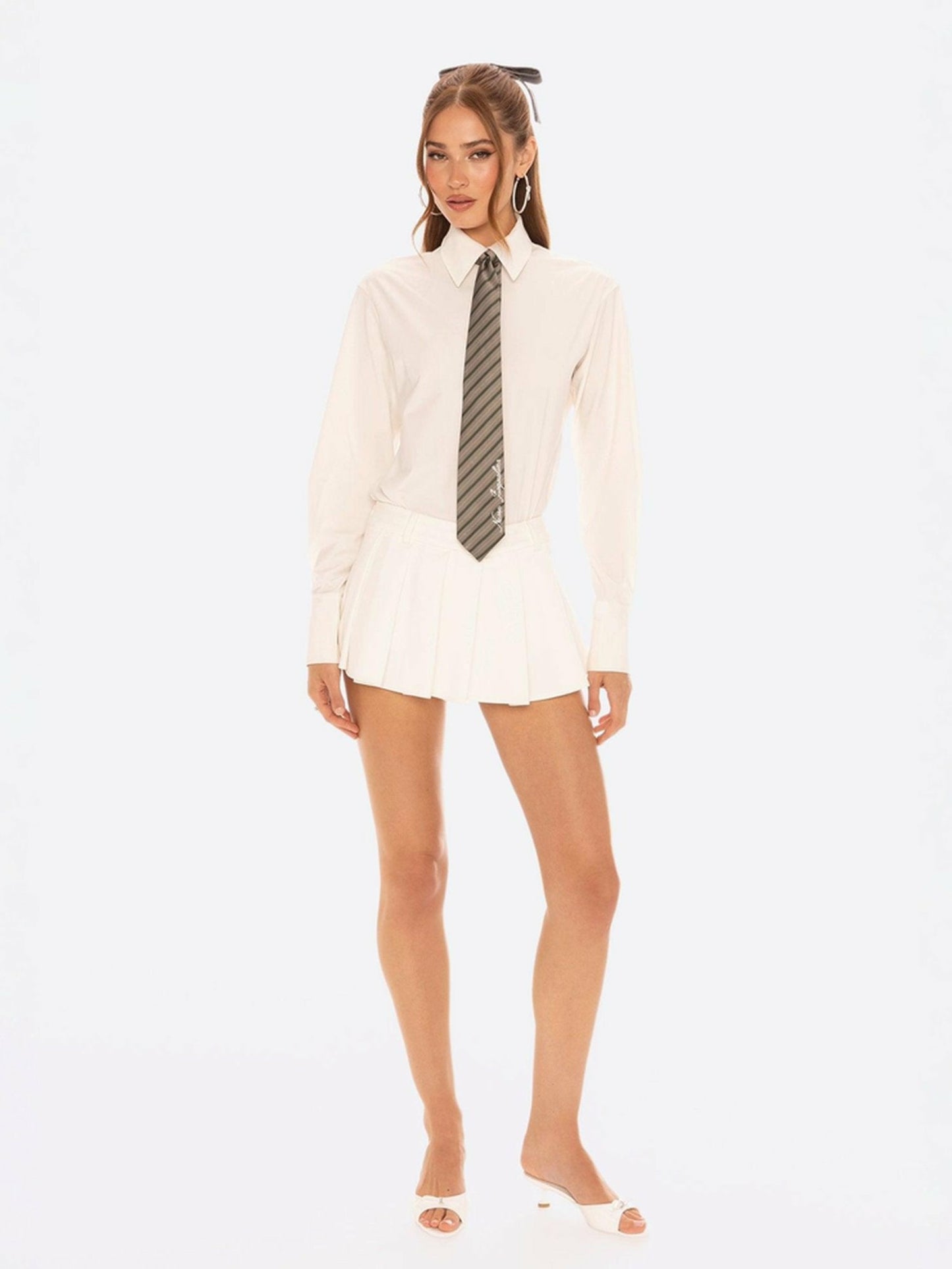 Nana Jacqueline Amber Tie: Gray Tie for Preppy Outfit Gray