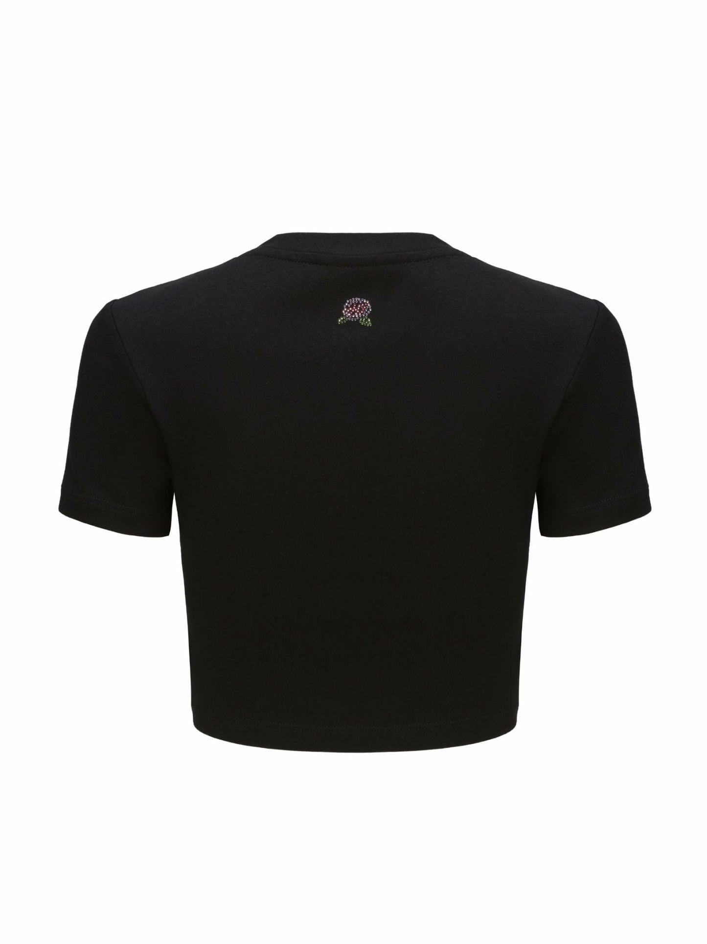 Nana Jacqueline Elle Baby Tee: Black Baby Tee for Casual Luxury Daytime Outfit Black