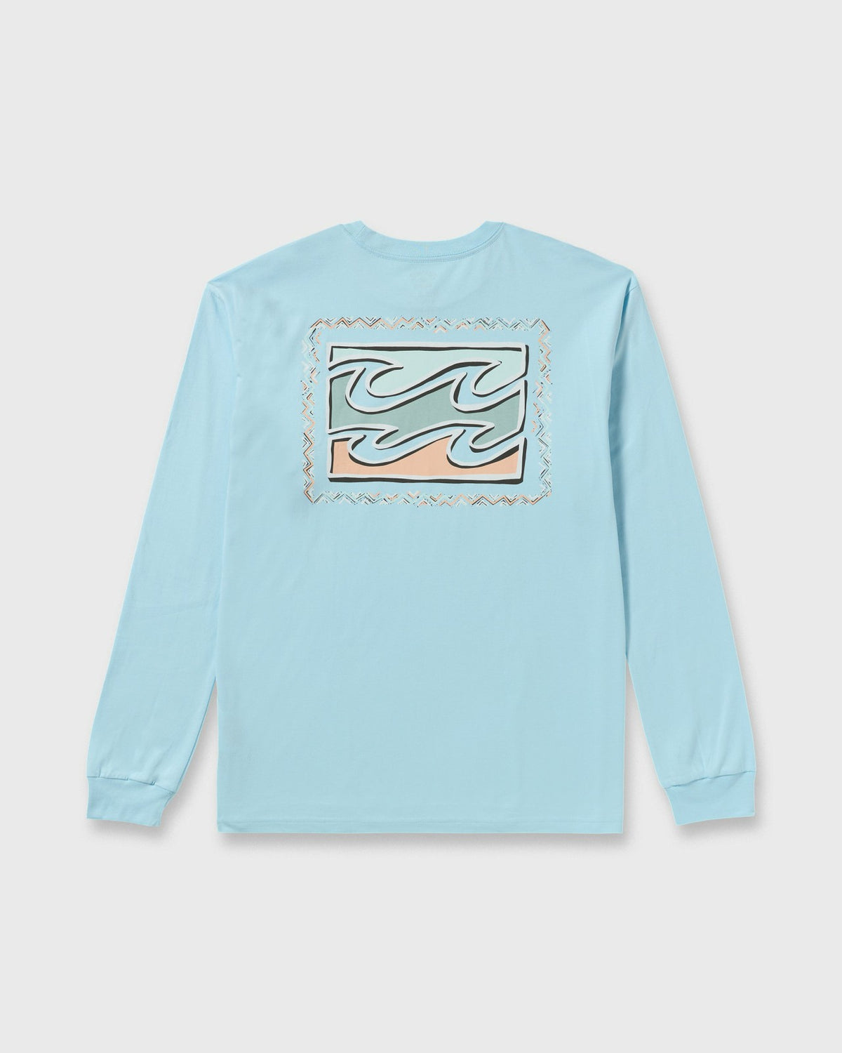 Billabong Crayon Wave Regular Long Sleeve T-Shirt - Coastal Blue