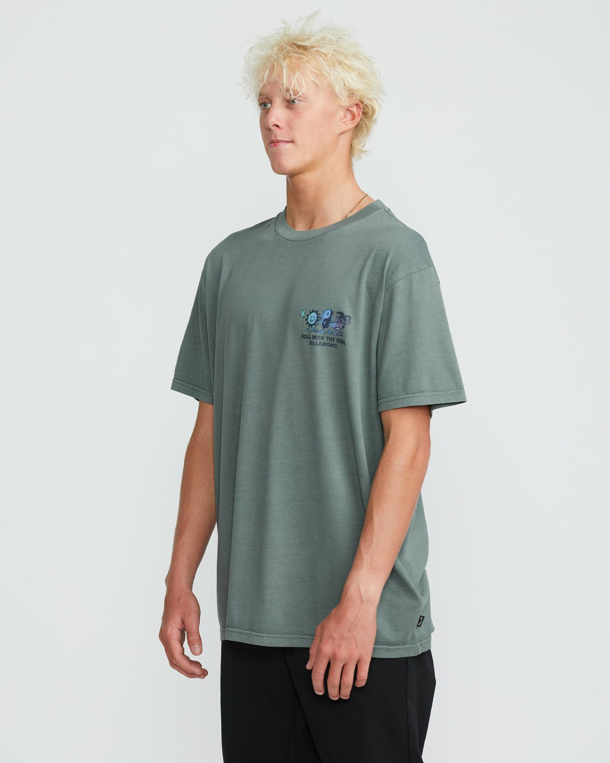 Billabong Roll Premium Wave Wash Short Sleeve Tee - Dark Slate