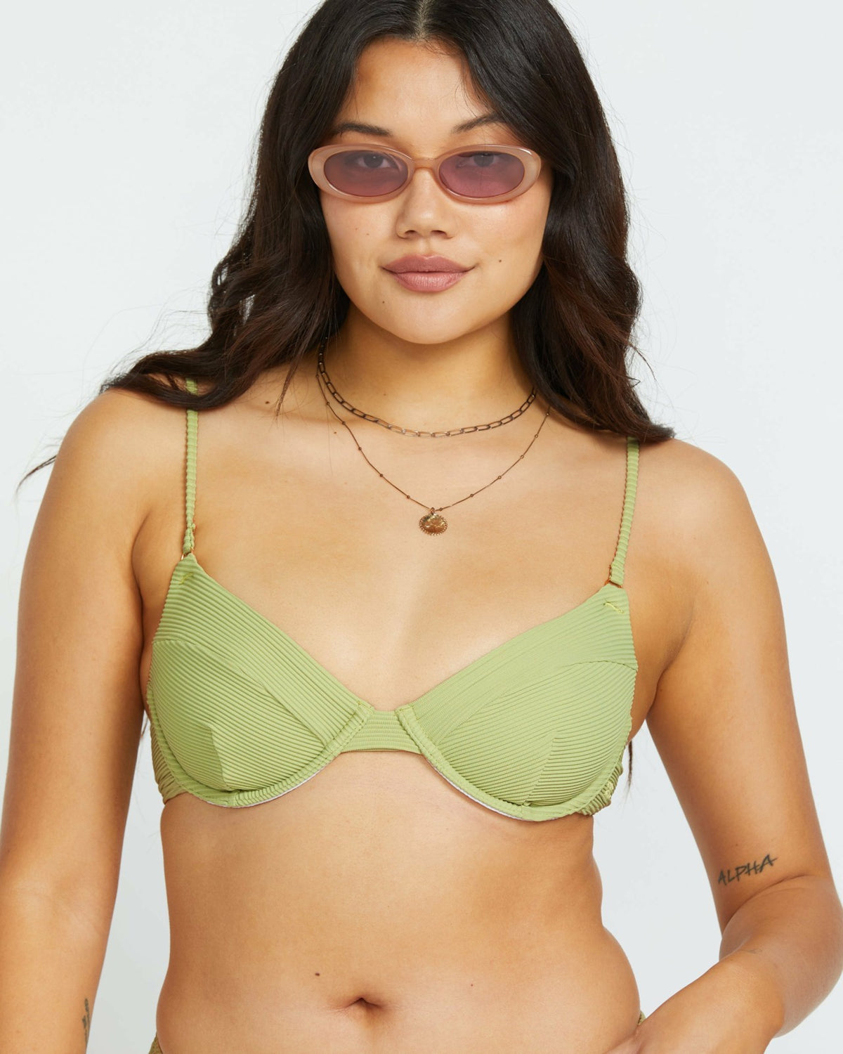 Billabong Tanlines Morgan Underwire Bikini Top - Avocado