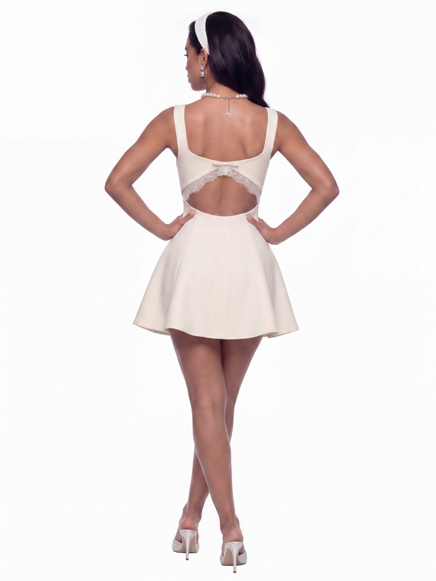Nana Jacqueline Eliza Open-Back Champagne Dress Champagne