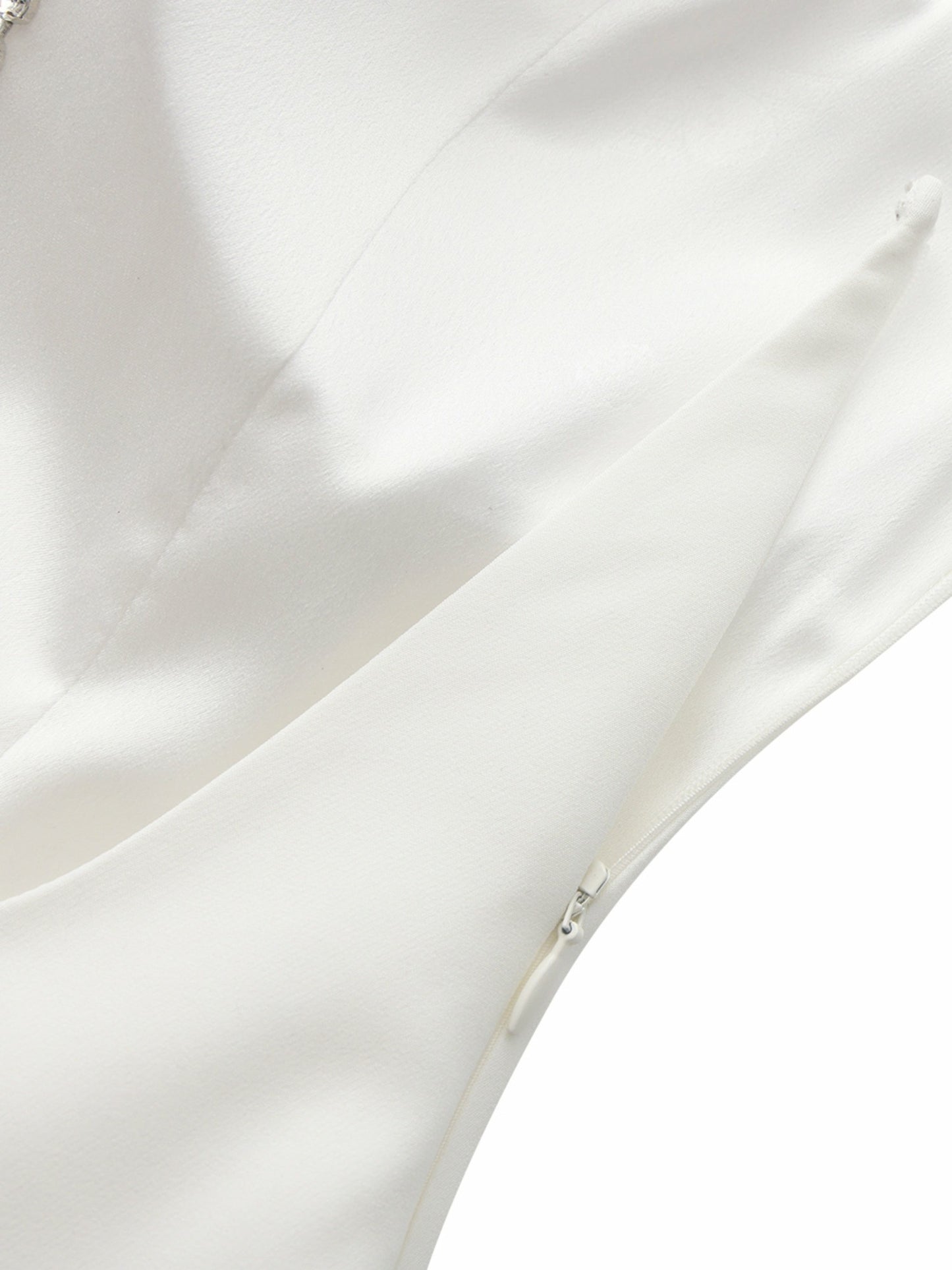Nana Jacqueline Giana Open-Back Crystal-Chain White Dress White