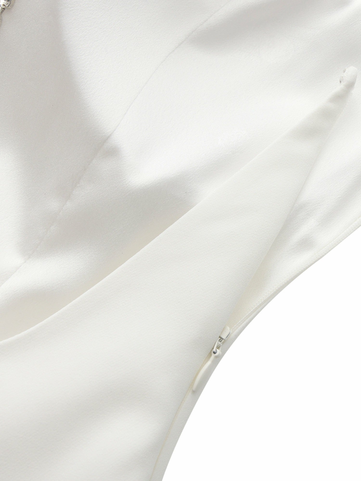 Nana Jacqueline Giana Open-Back Crystal-Chain White Dress White