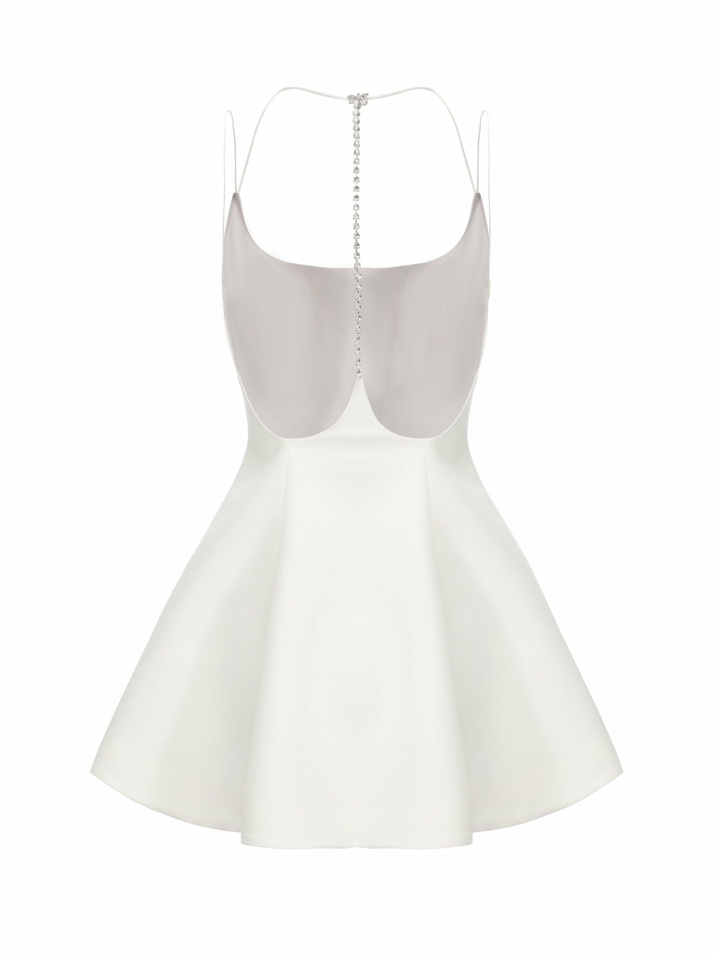 Nana Jacqueline Giana Open-Back Crystal-Chain White Dress White