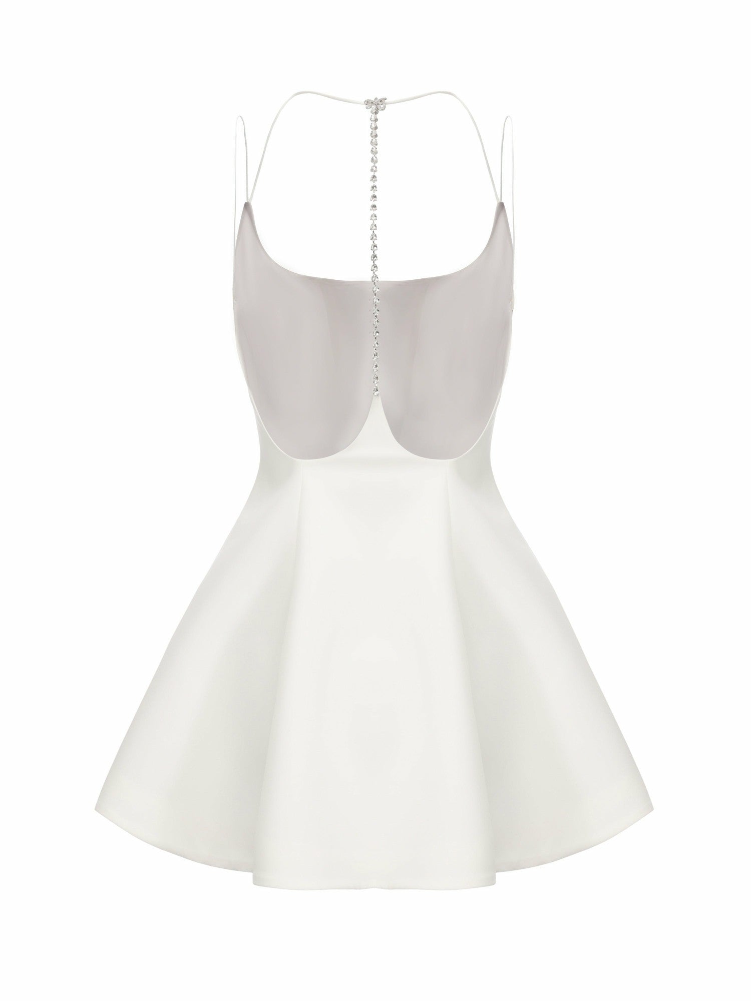 Nana Jacqueline Giana Open-Back Crystal-Chain White Dress White