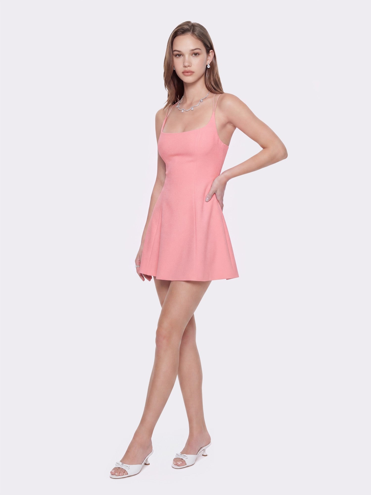 Nana Jacqueline Giana Open-Back Crystal Pink Dress Pink