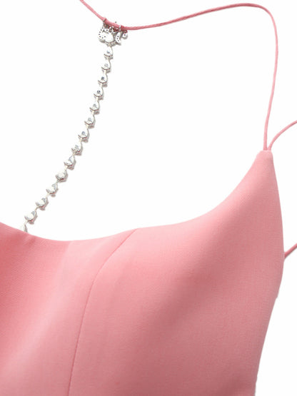 Nana Jacqueline Giana Open-Back Crystal Pink Dress Pink