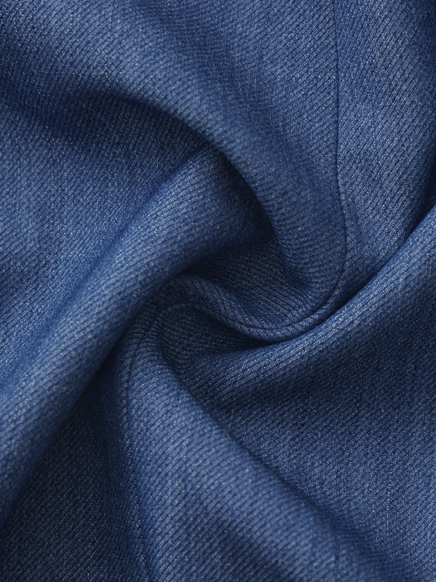 Nana Jacqueline Alia Puff Sleeve Contrast Lapel Blue Dress Blue