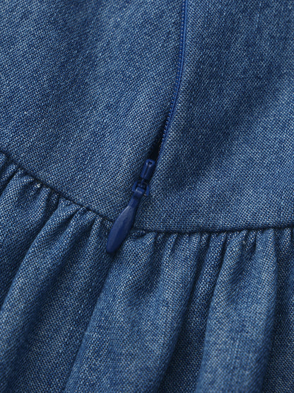 Nana Jacqueline Isabela Crystal Button Blue Dress Blue