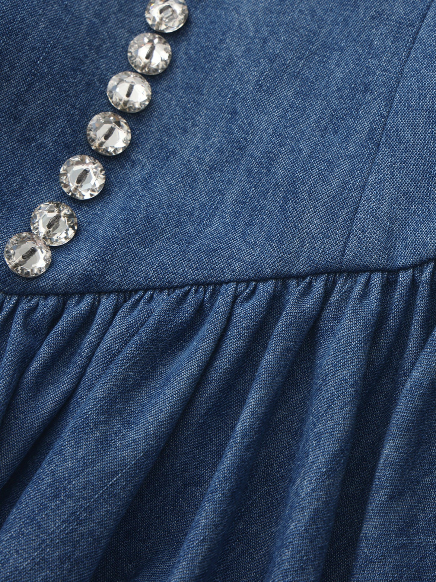 Nana Jacqueline Isabela Crystal Button Blue Dress Blue