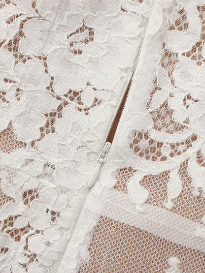 Nana Jacqueline Mara Strapless Lace White Dress White