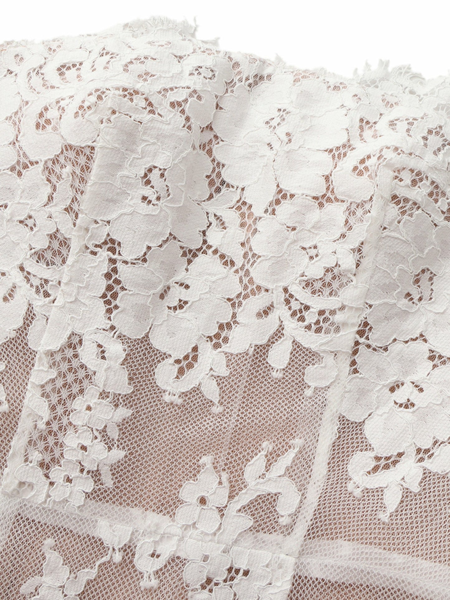 Nana Jacqueline Mara Strapless Lace White Dress White