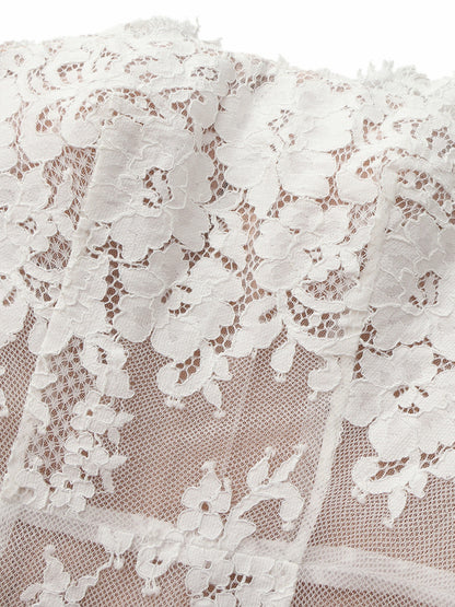 Nana Jacqueline Mara Strapless Lace White Dress White