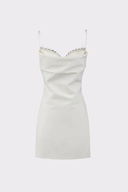Nana Jacqueline Elsie Dress: White Mini Dress for Wedding After-Party White